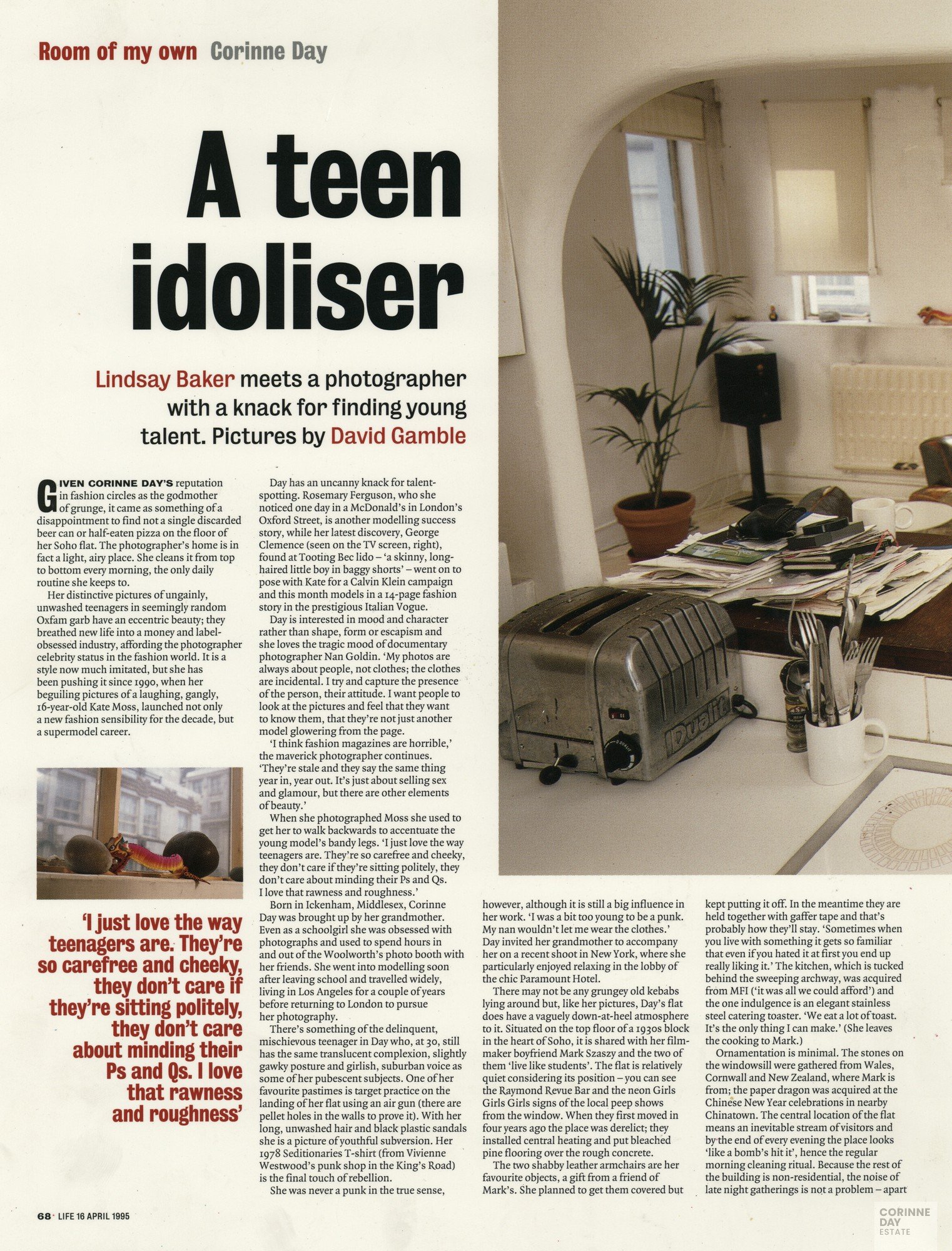 A teen idoliser, The Observer Magazine, 16 Apr 1995 — Image 1 of 2