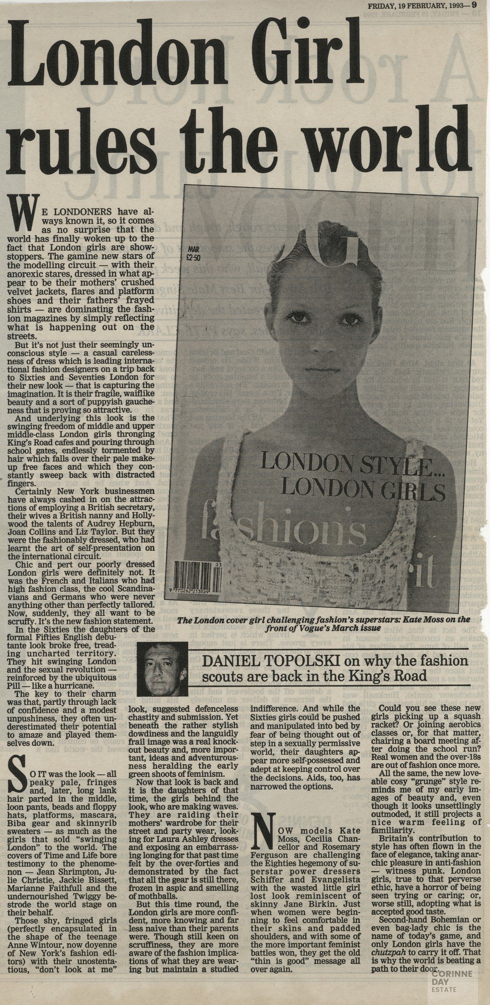 London girl rules the world, Evening Standard, 19 Feb 1993 — Image 1 of 1