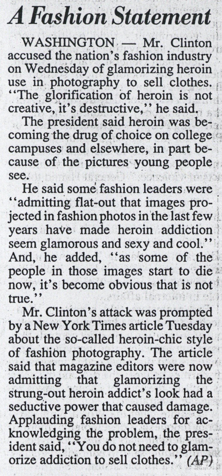 A Fashion Statement, International Herald Tribune, 22 May 1997 — Image 1 of 1