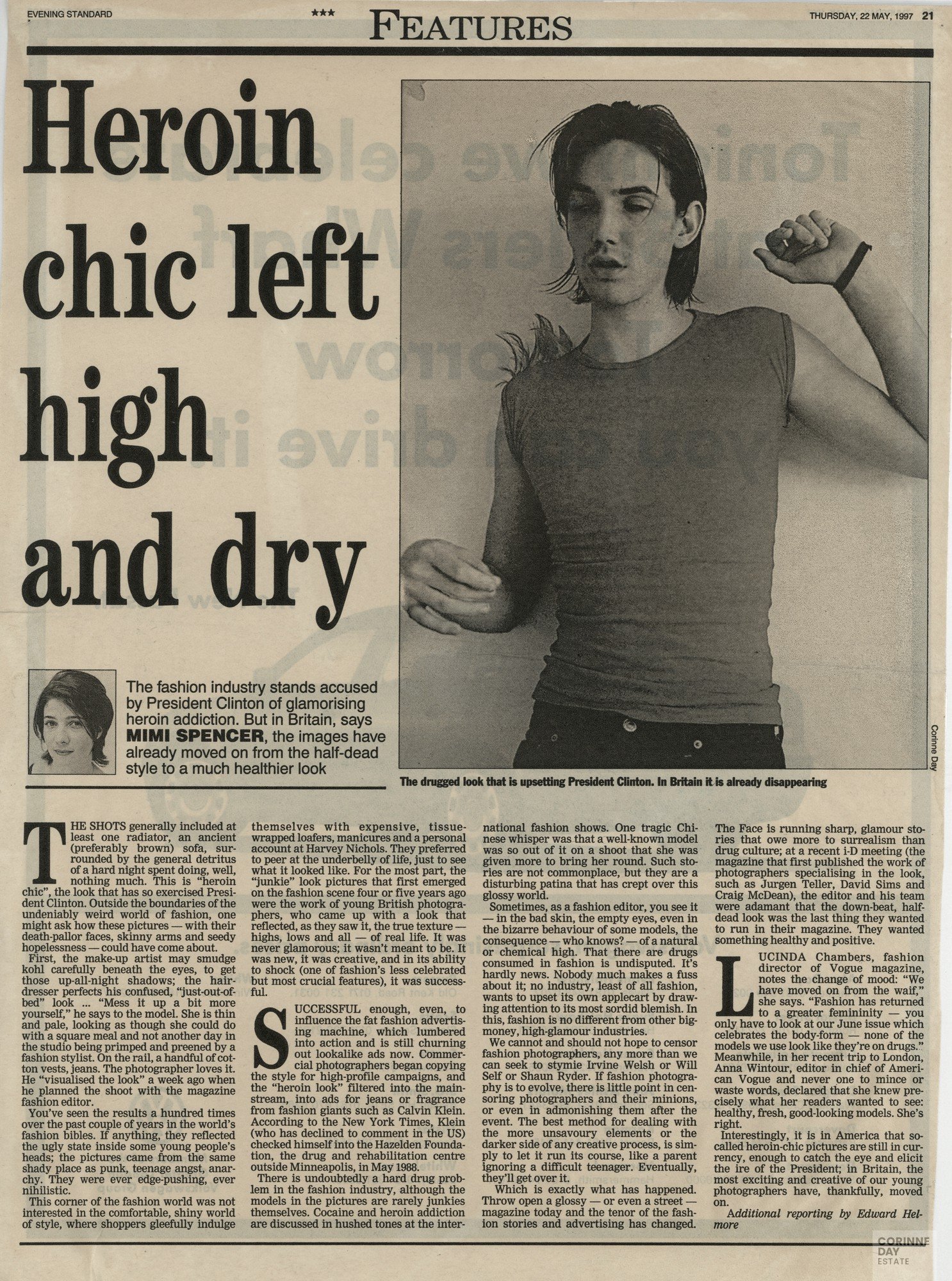 Heroin chic left high and dry, Evening Standard, 22 May 1997 — Image 1 of 1