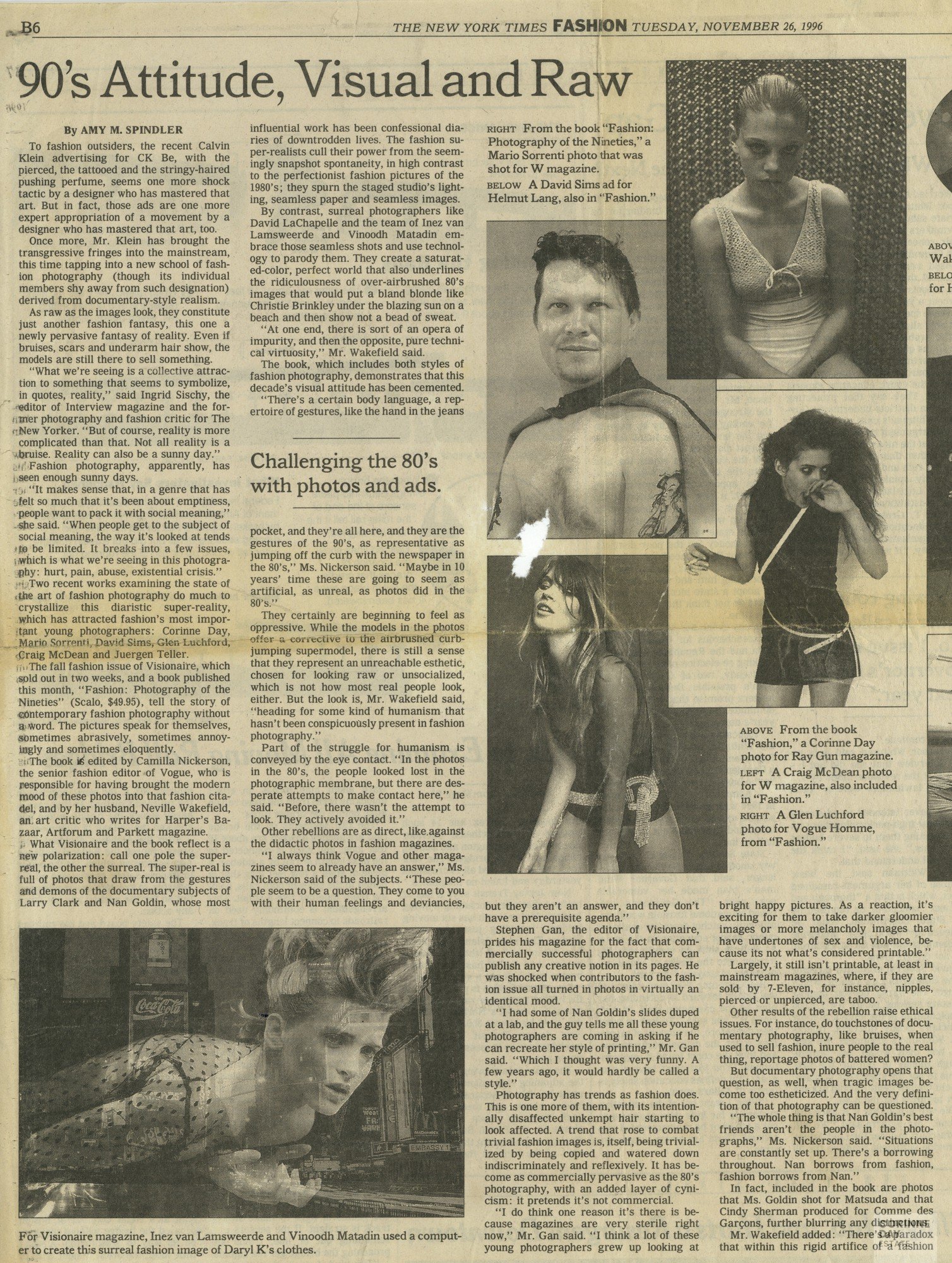90's Attitude, Visual and Raw, The New York Times, 26 Nov 1996 — Image 1 of 2