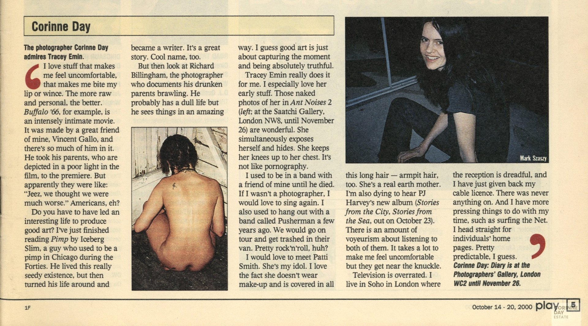 Corinne Day, The Times, Oct 2000 — Image 1 of 1