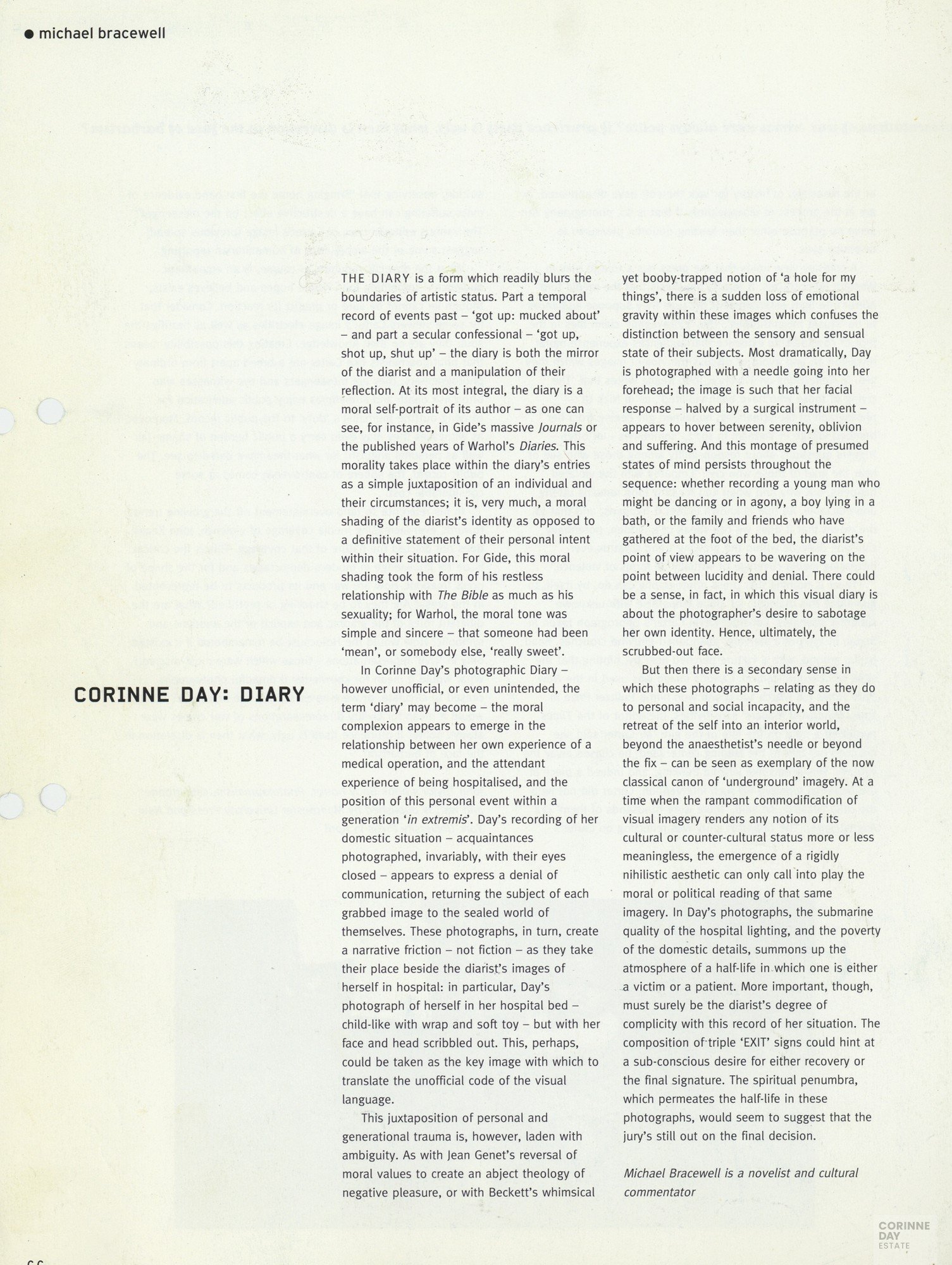 Corinne Day Diary, 2000 — Image 1 of 1