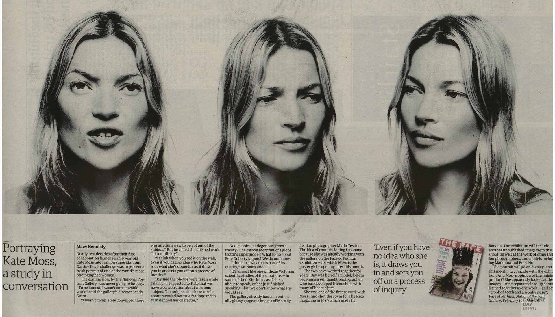 Eyewitness National Portrait Gallery Portraying Kate Moss, a study in conversation, The Guardian, 5 Feb 2007 — Image 1 of 1