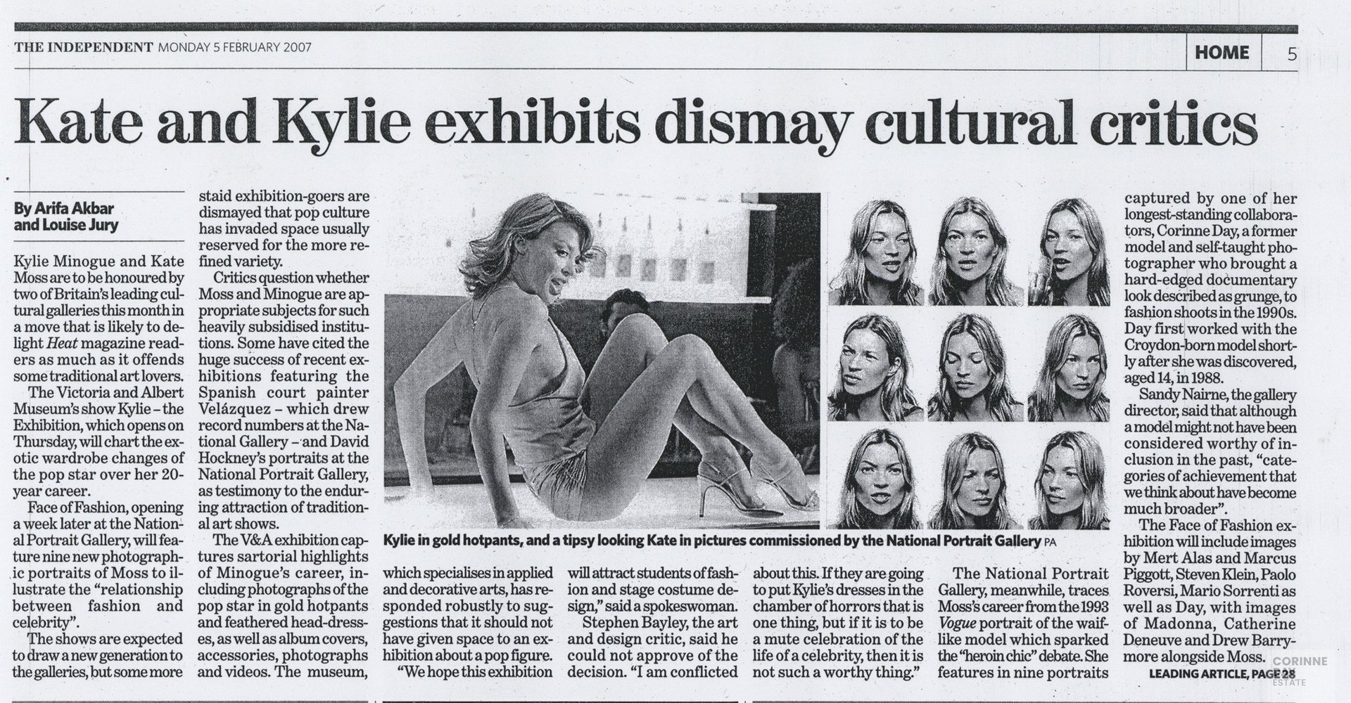 Kate and Kylie exhibits dismay cultural critics, The Independent, 5 Feb 2007 — Image 1 of 1
