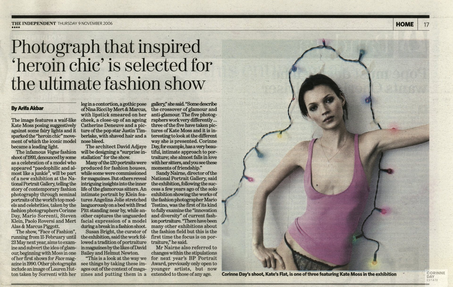 Photograph that inspired 'heroin chic' is selected for the ultimate fashion show, The Independent, 9 Nov 2006 — Image 1 of 1